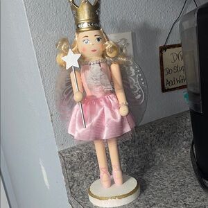 Wooden Nutcracker punk fairy with magical wand 14”